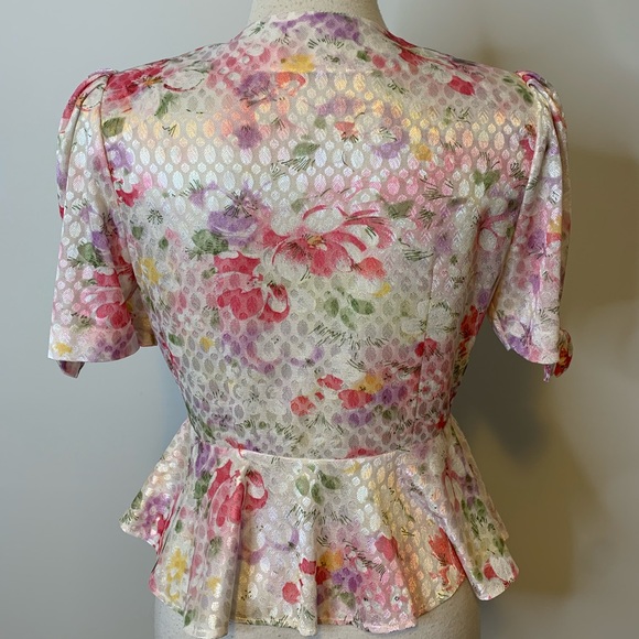 Vintage 80’s floral peplum blouse - Picture 5 of 5